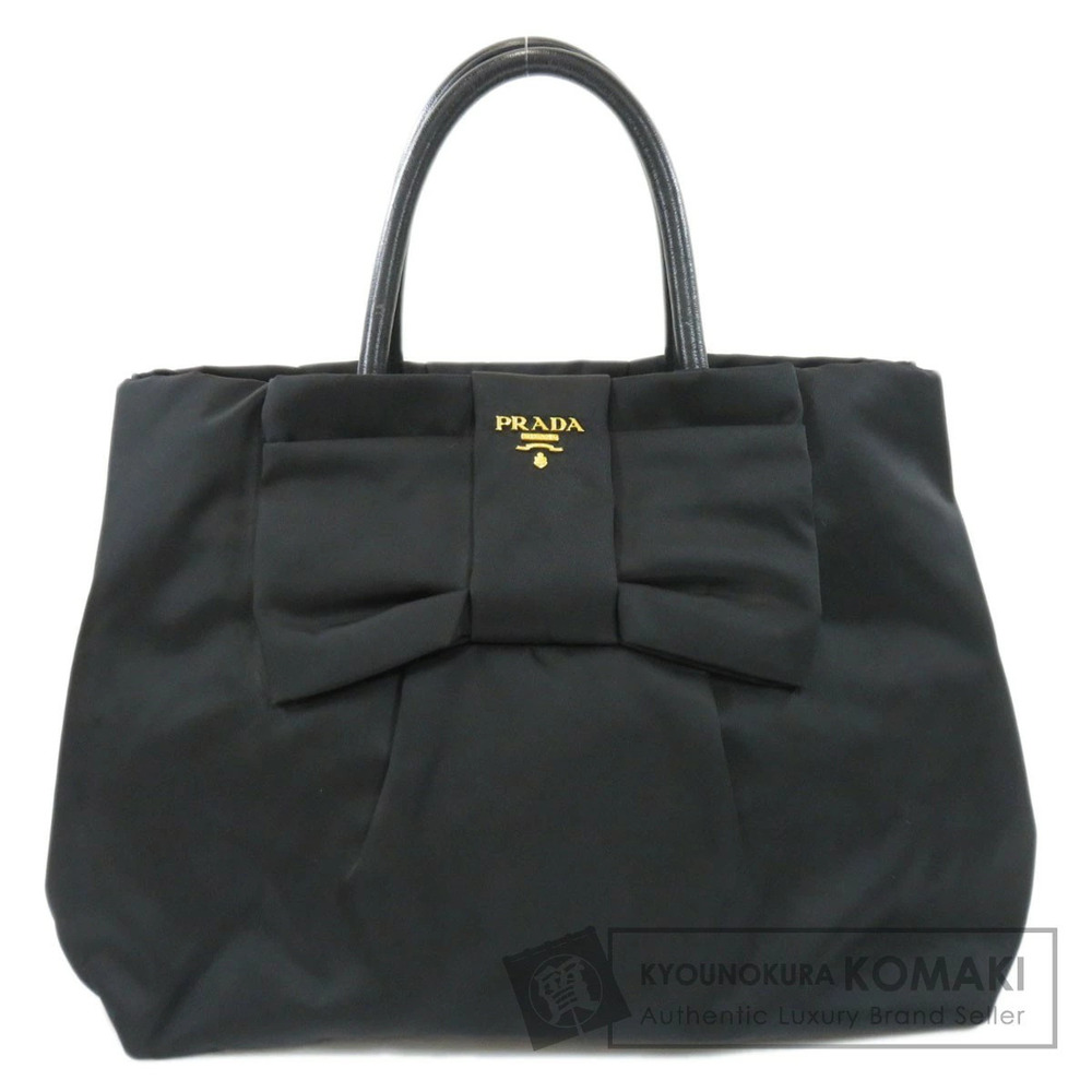 Prada Fiocco bow satchel black leather prominent bow